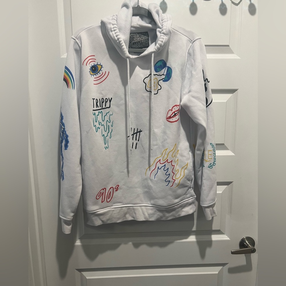 Graffiti print men’s hoodie